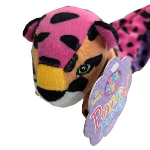 LISA FRANK Hunter Leopard Plush Pencil Zippered Case Pouch Purse With Tag Vtg